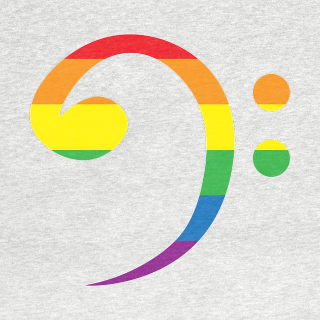 Bass clef in rainbow colour, LGBTQ pride by mrsupicku